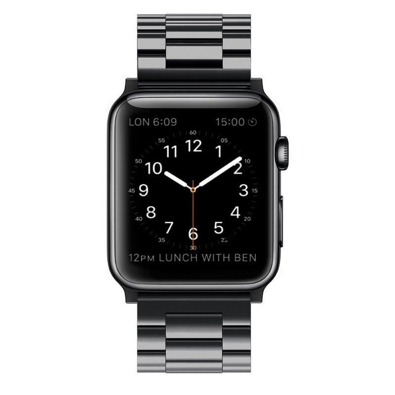 Simpeak Band Compatible with Apple Watch 38mm 40mm Series 6 SE 5 4 3 2 1, Women Men Solid Stainless Steel Business Band Strap Replacement for iWatch 38 40, Black - Image 3